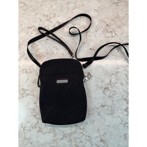 Baggallini Bryant Crossbody Bag Black Cheetah  Travel Pouch Wristlet Waist
